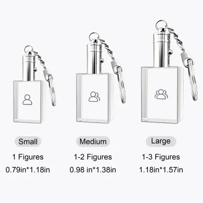 Custom Rectangular Shape Crystal Photo Keychain