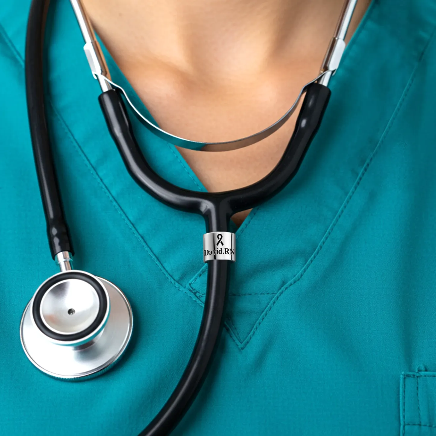 Personalized Stethoscope Name Tag with Pattern for Nurses Doctors Medical Staff