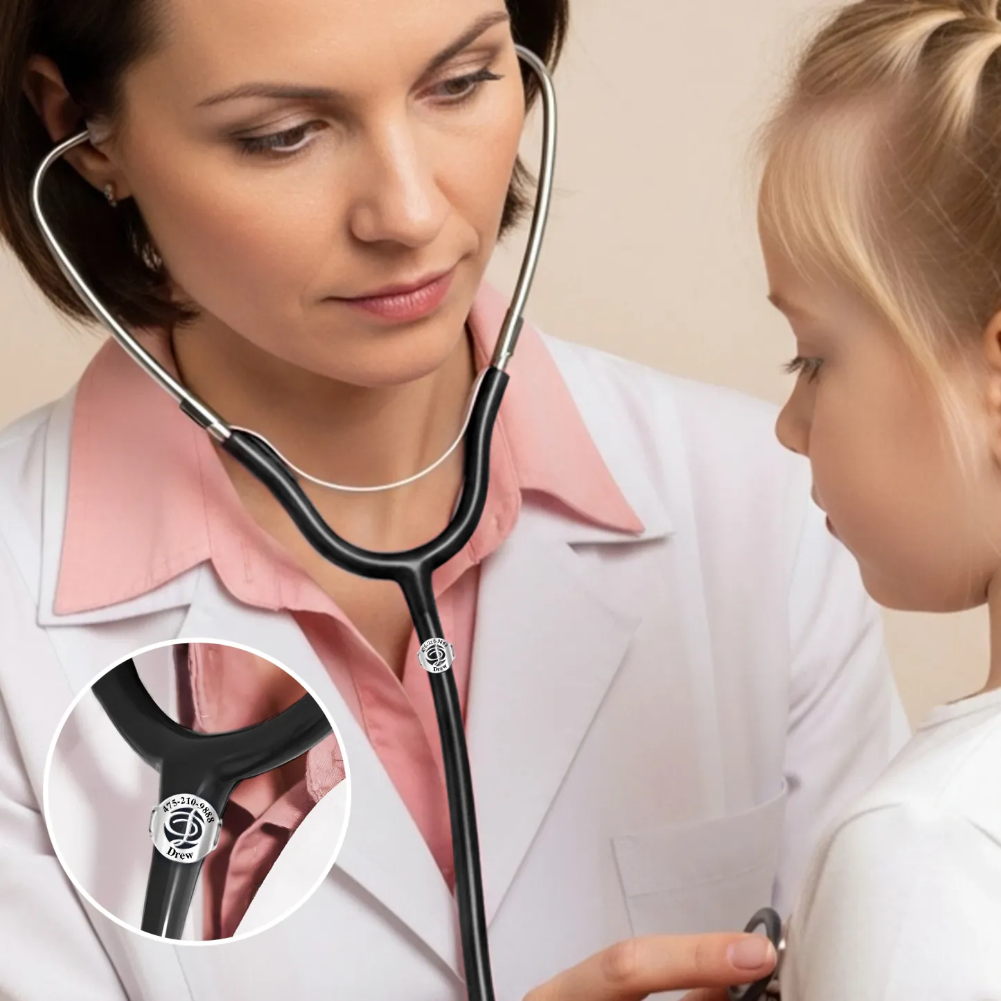 Custom Stethoscope Name Tag with  1-3 Intials for Nurses Doctors Medical Staff