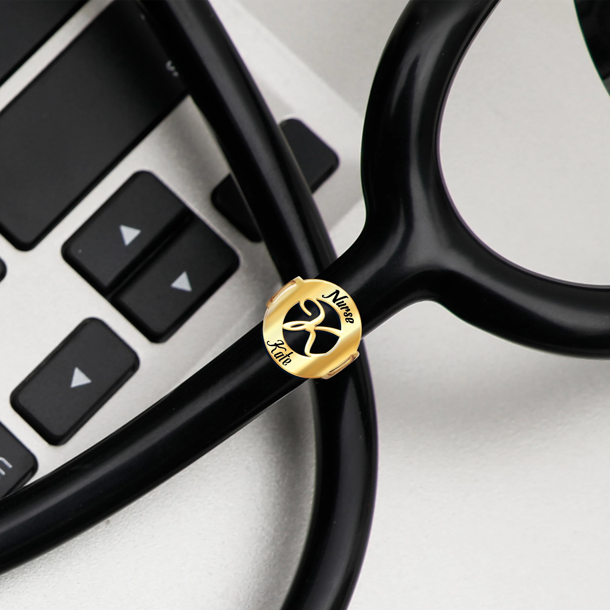 Custom Stethoscope Name Tag with  1-3 Intials for Nurses Doctors Medical Staff