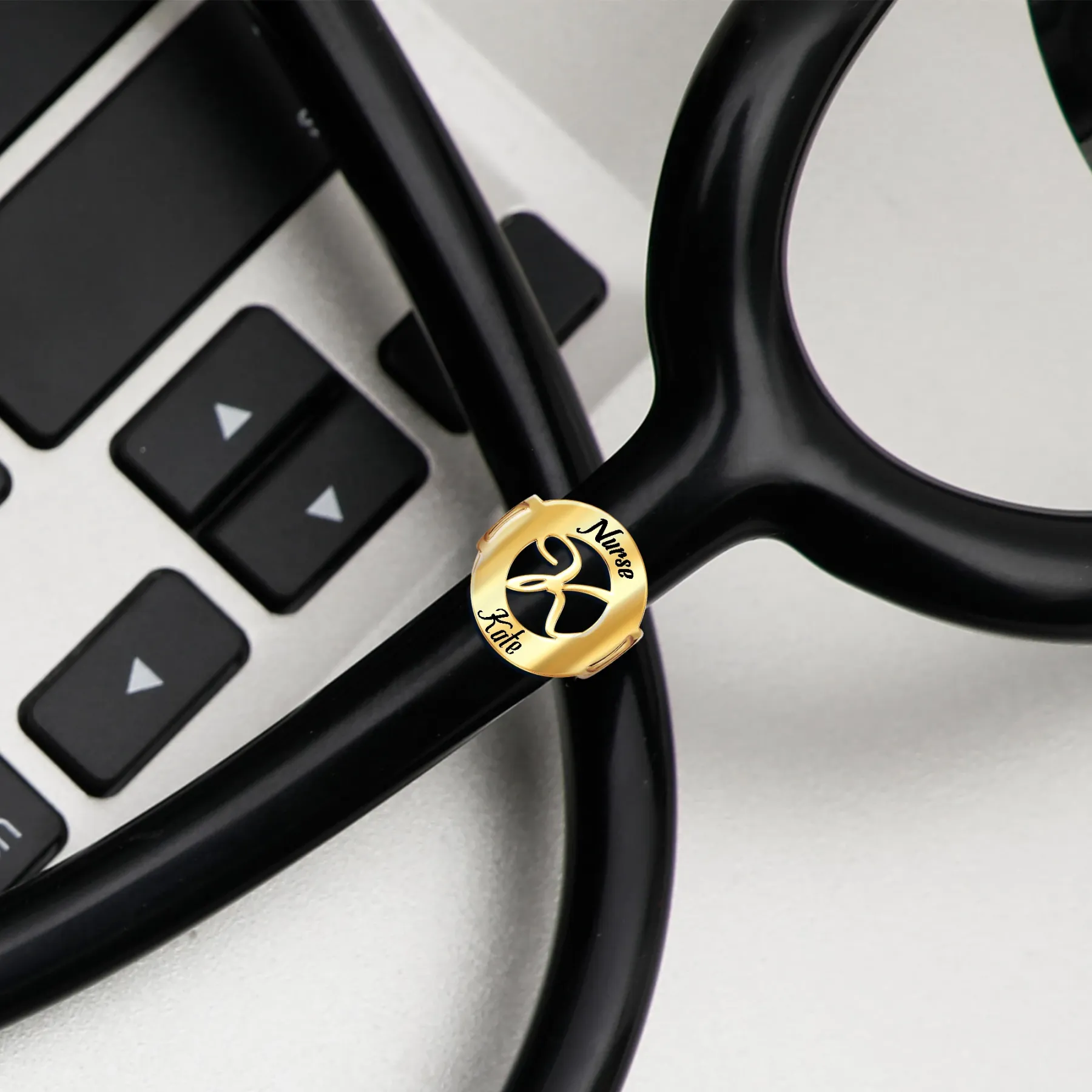 Custom Stethoscope Name Tag with  1-3 Intials for Nurses Doctors Medical Staff