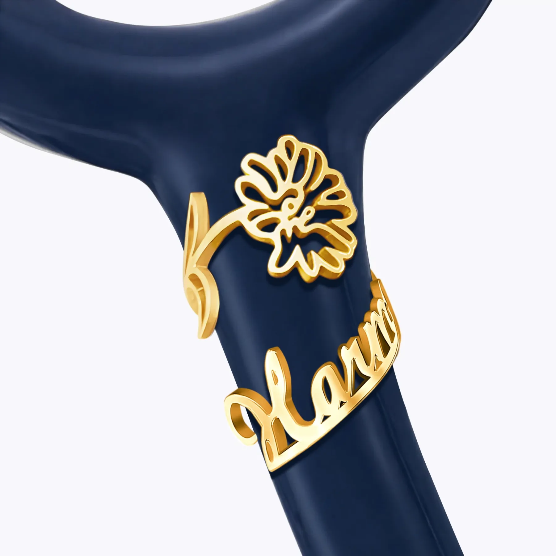 Custom Stethoscope Name Tag with Birthflower for Nurses Doctors Medical Staff