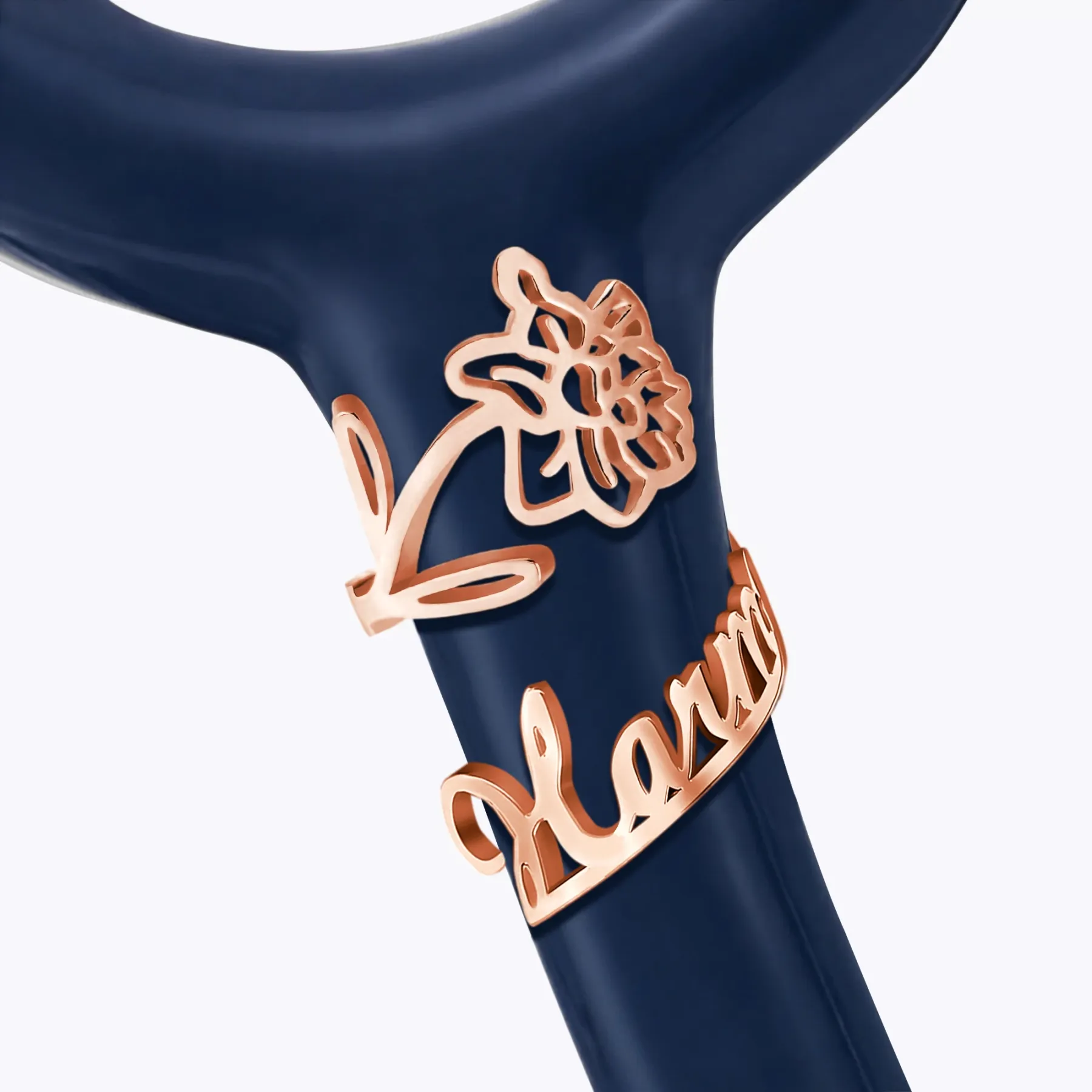 Custom Stethoscope Name Tag with Birthflower for Nurses Doctors Medical Staff