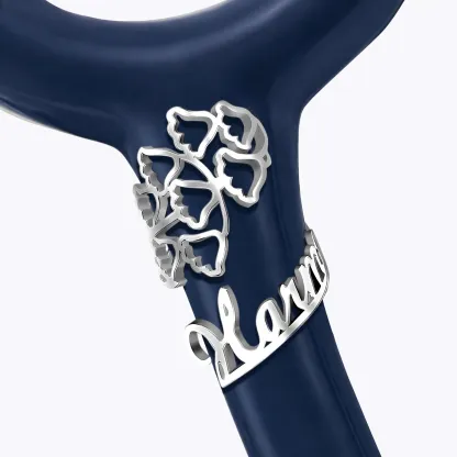 Custom Stethoscope Name Tag with Birthflower for Nurses Doctors Medical Staff