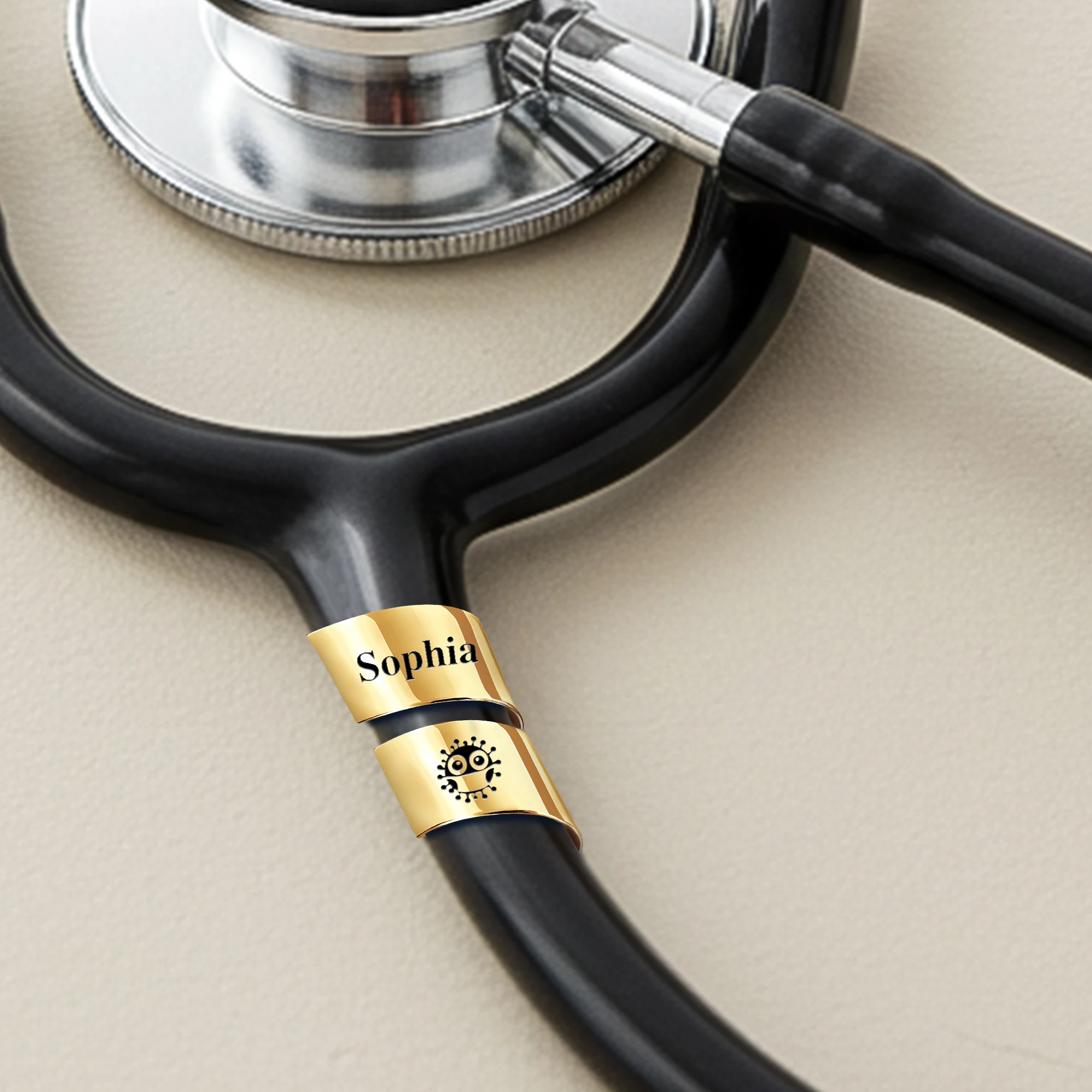 Custom Stethoscope Charm with Name Pattern for Nurses Doctors Medical Staff