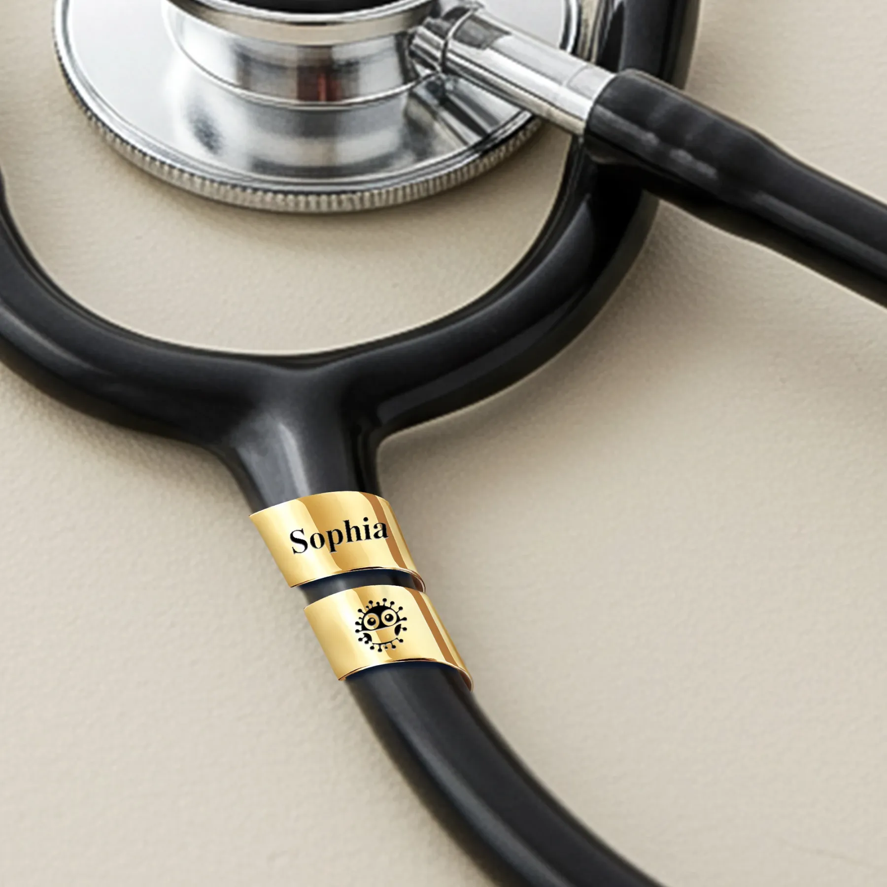 Custom Stethoscope Charm with Name Pattern for Nurses Doctors Medical Staff