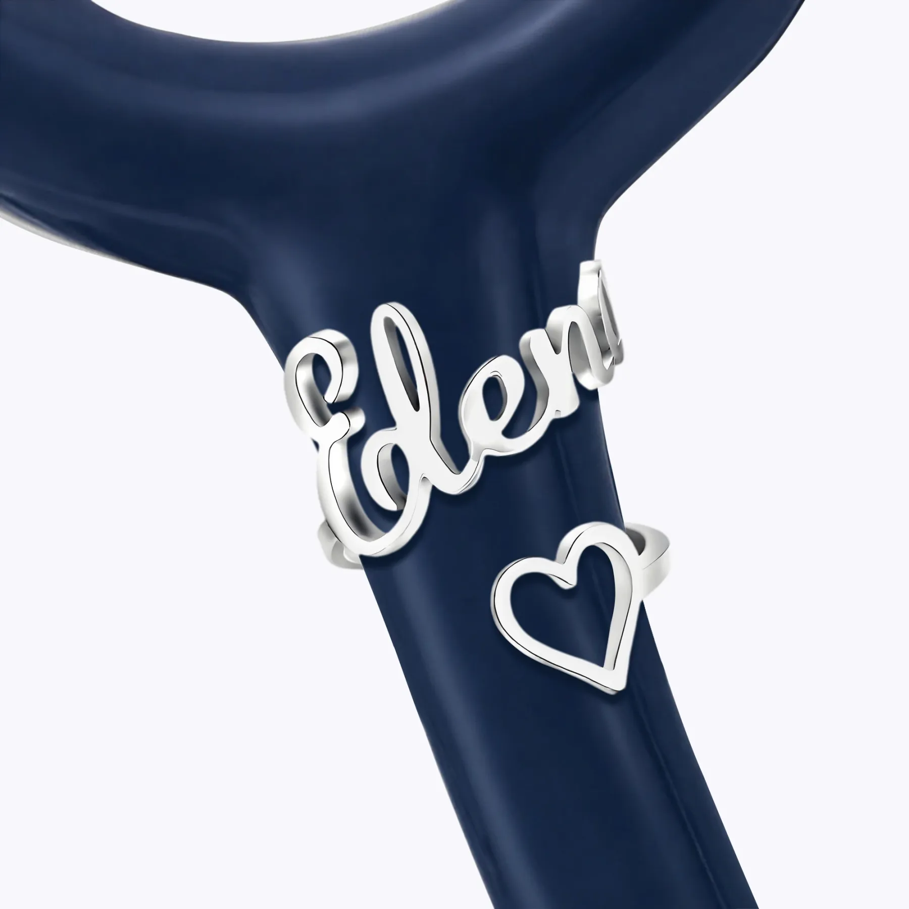 Custom Stethoscope Name Tag with Heart Pattern for Nurses Doctors Medical Staff