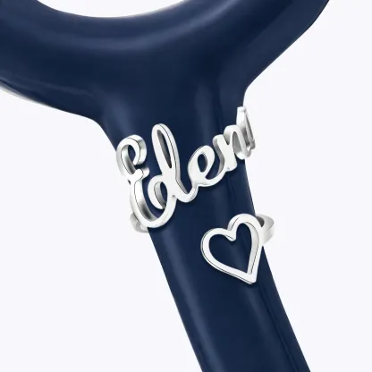 Custom Stethoscope Name Tag with Heart Pattern for Nurses Doctors Medical Staff