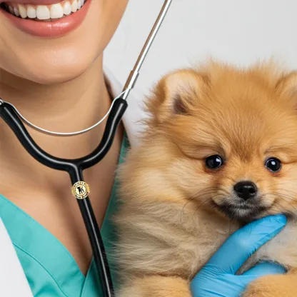 Custom Round Shape Stethoscope Name Tag with Pattern for Veterinarians