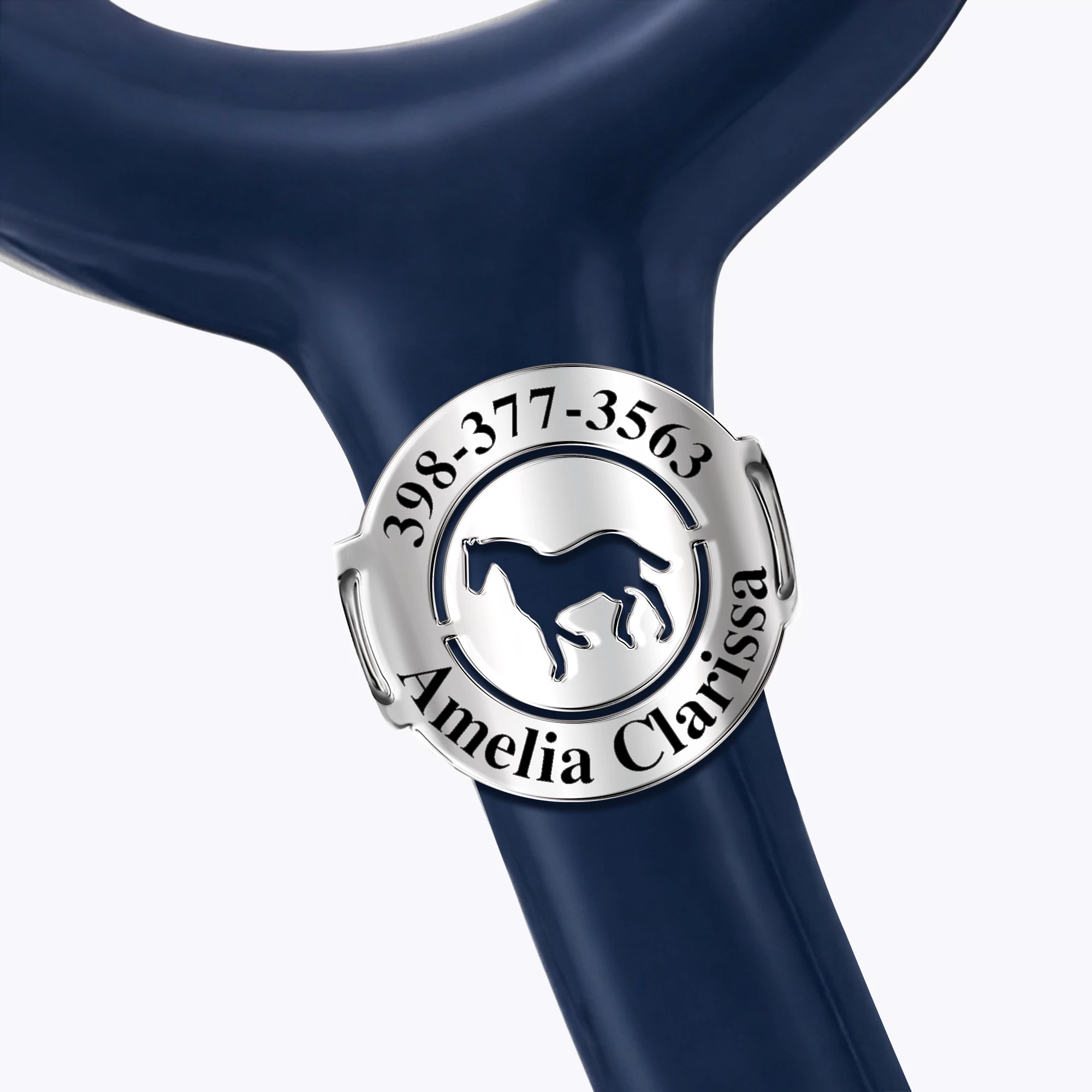 Custom Round Shape Stethoscope Name Tag with Pattern for Veterinarians