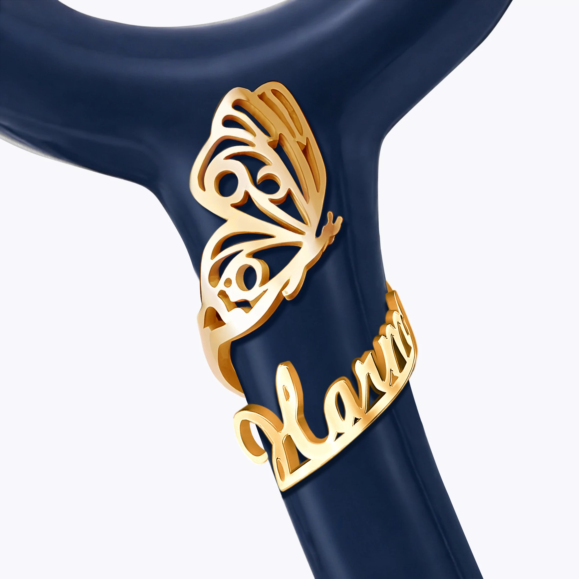 Custom Stethoscope Name Tag with Butterfly for Nurses Doctors Medical Staff