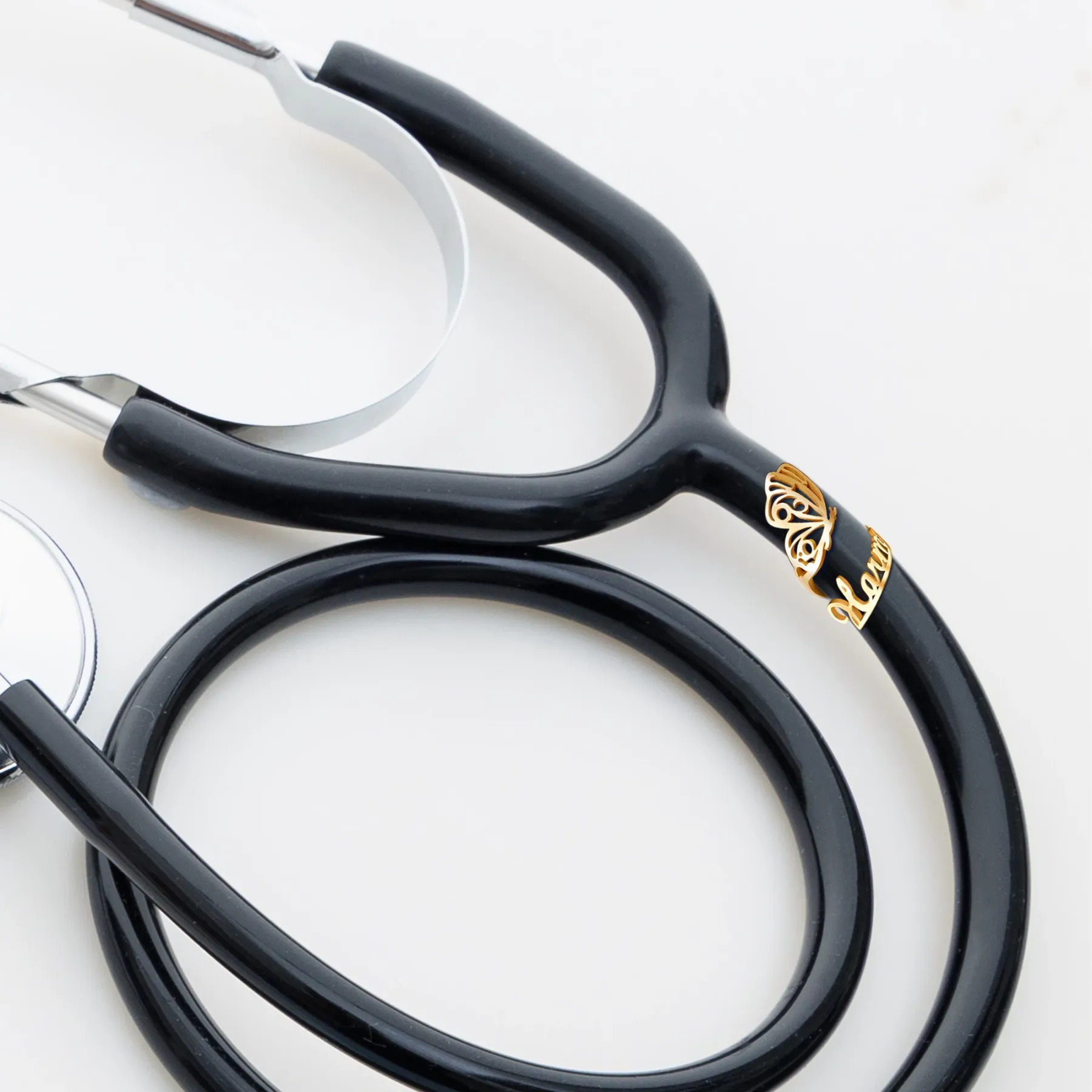 Custom Stethoscope Name Tag with Butterfly for Nurses Doctors Medical Staff