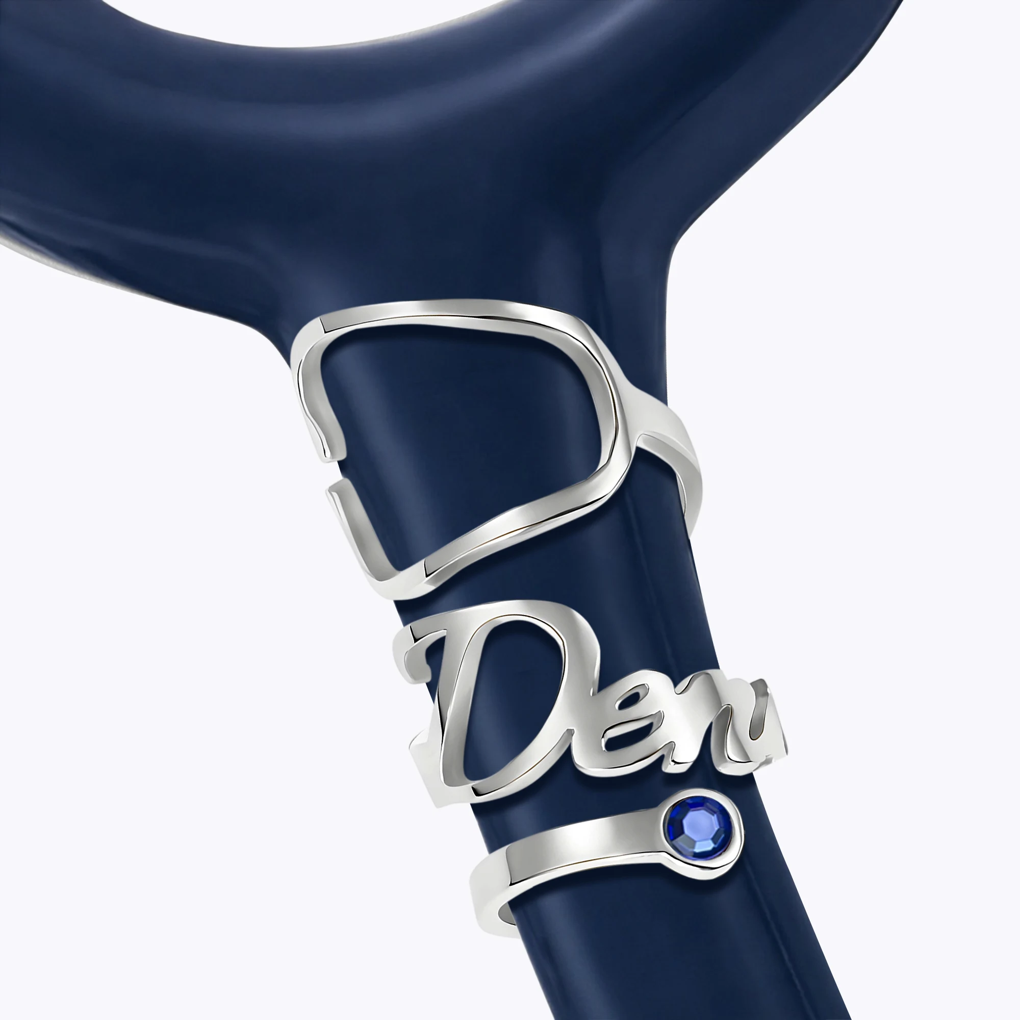 Custom Stethoscope Name Tag with Stethoscope Shape and Birthstone