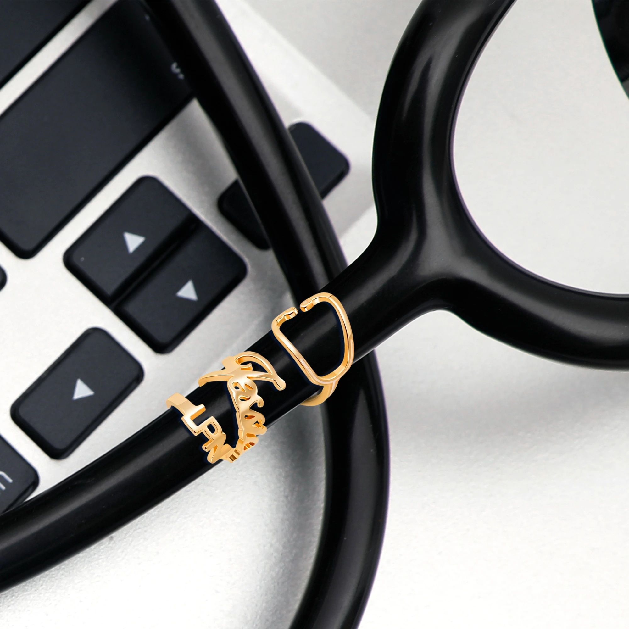 Custom Stethoscope Name Tag with Stethoscope Shape and Title