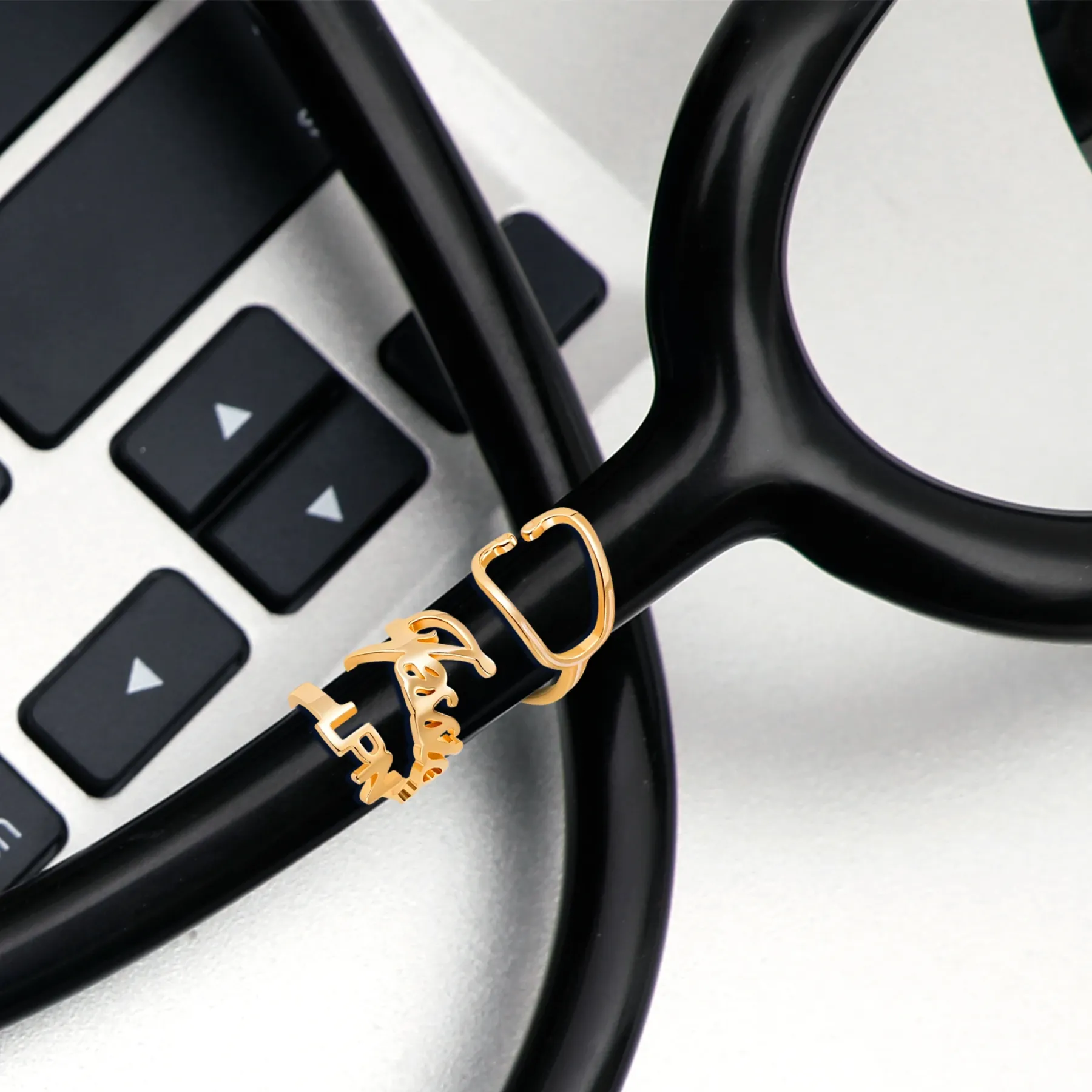 Custom Stethoscope Name Tag with Stethoscope Shape and Title