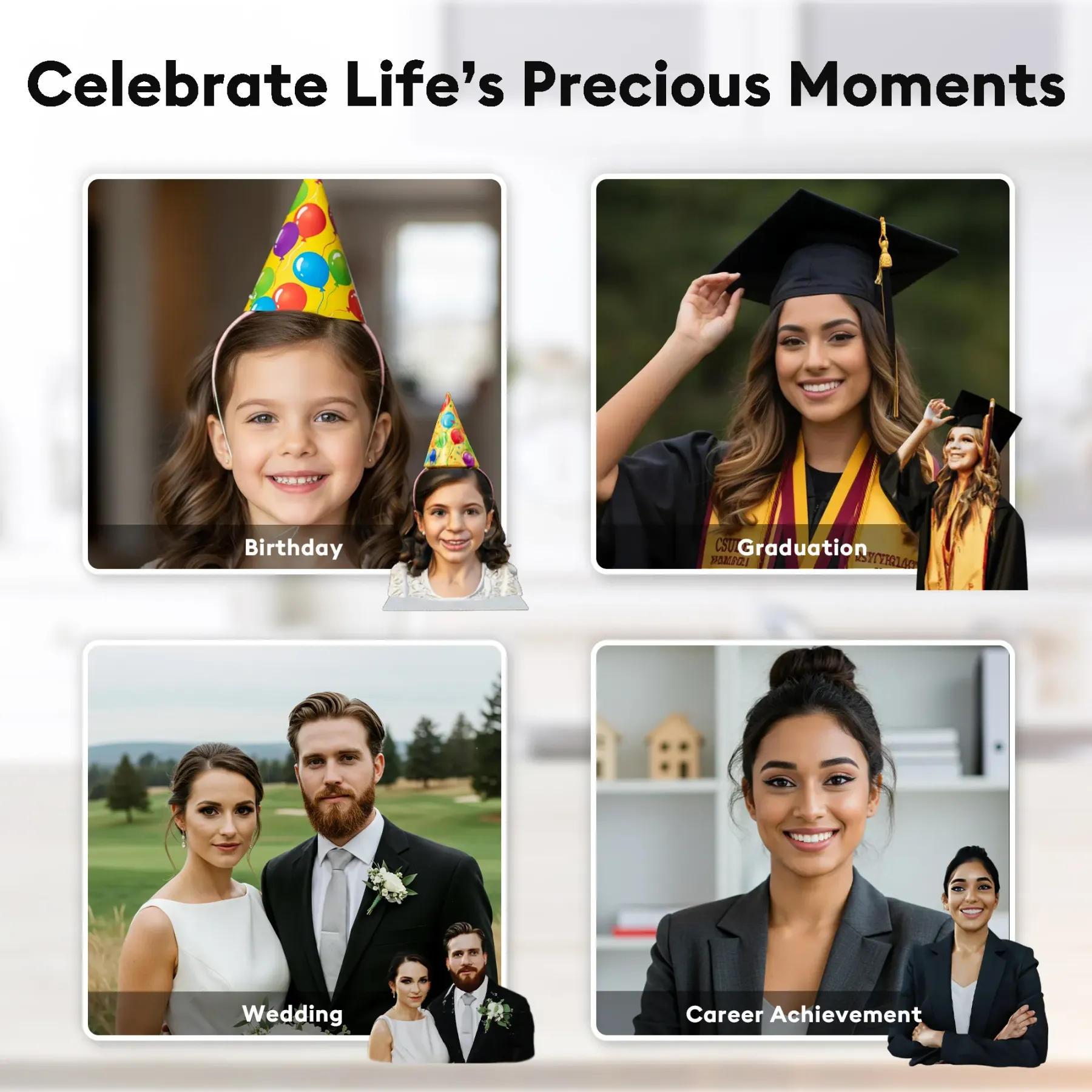 Personalized Highly Realistic Full-Color 3D Bust Figurine