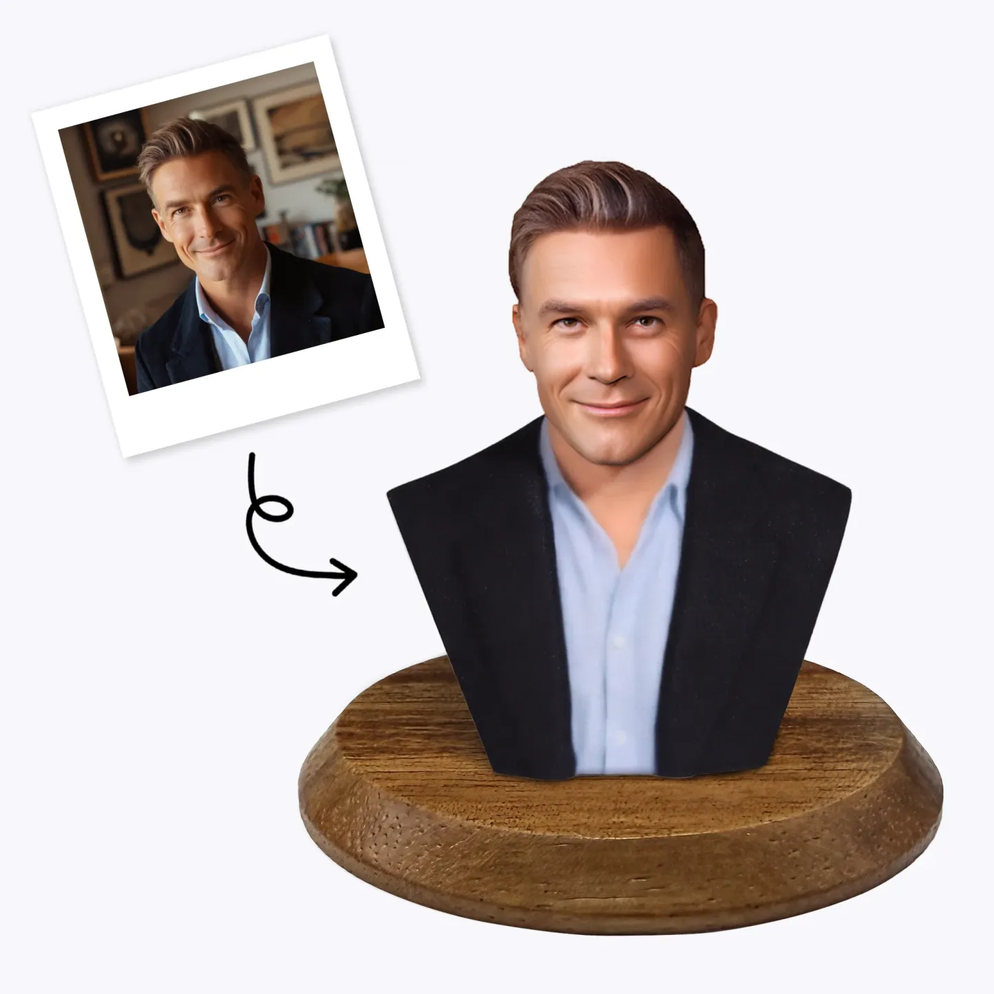 Personalized Highly Realistic Full-Color 3D Bust Figurine