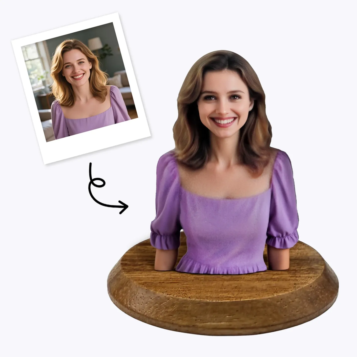 Personalized Highly Realistic Full-Color 3D Bust Figurine