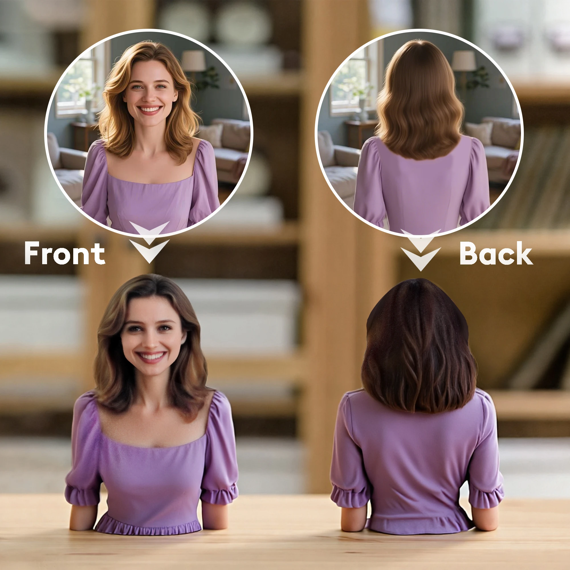 Personalized Highly Realistic Full-Color 3D Bust Figurine