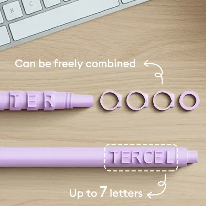 Personalized Name Text 6Pcs Multi-color 0.5mm Black Pens