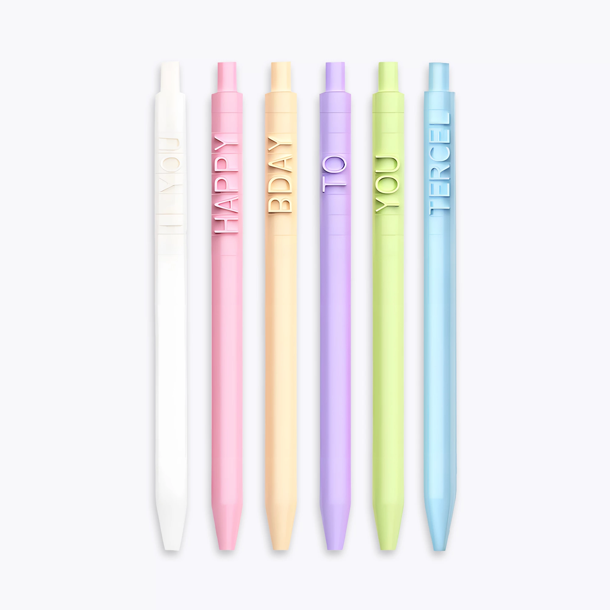 Personalized Name Text 6Pcs Multi-color 0.5mm Black Pens