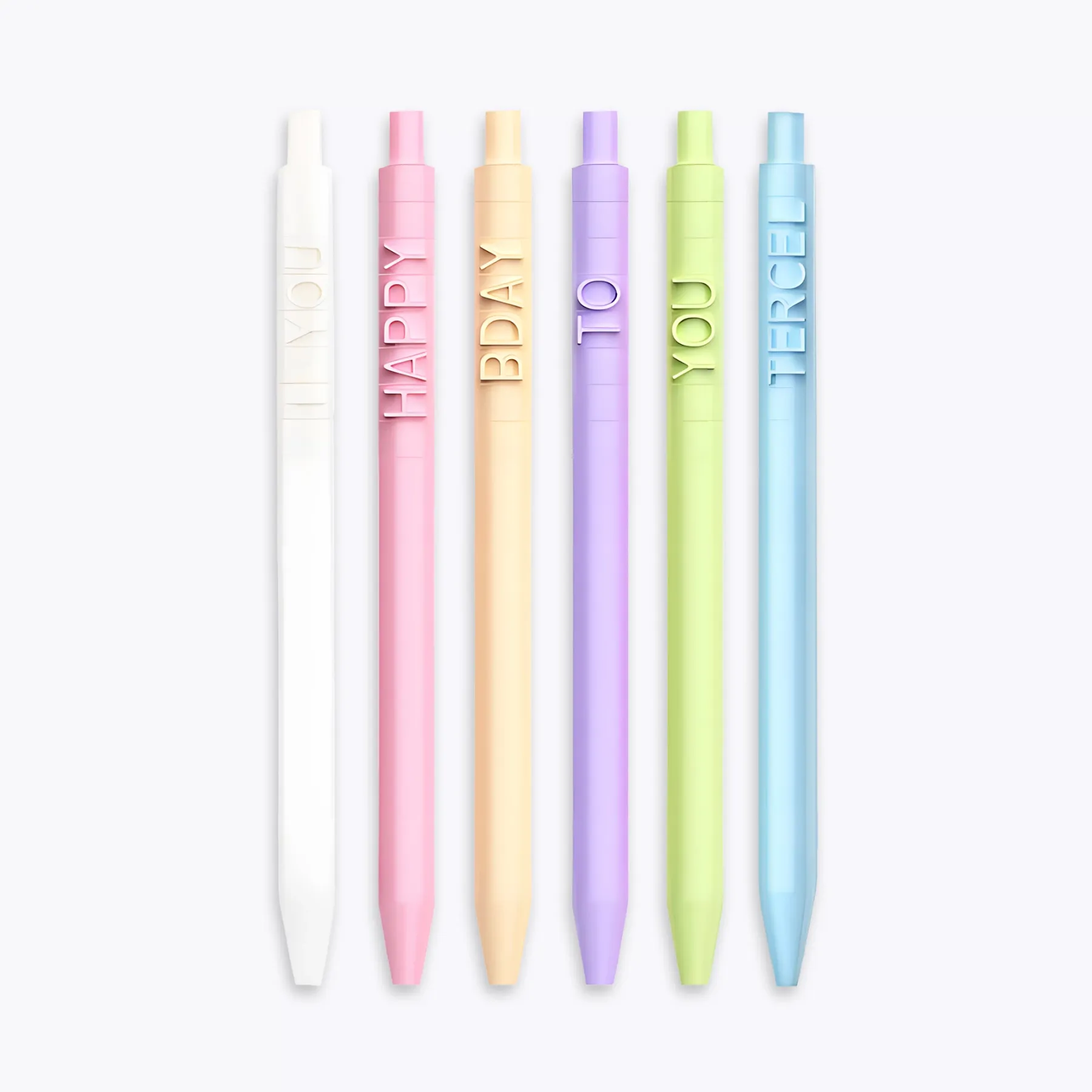 Personalized Name Text 6Pcs Multi-color 0.5mm Black Pens