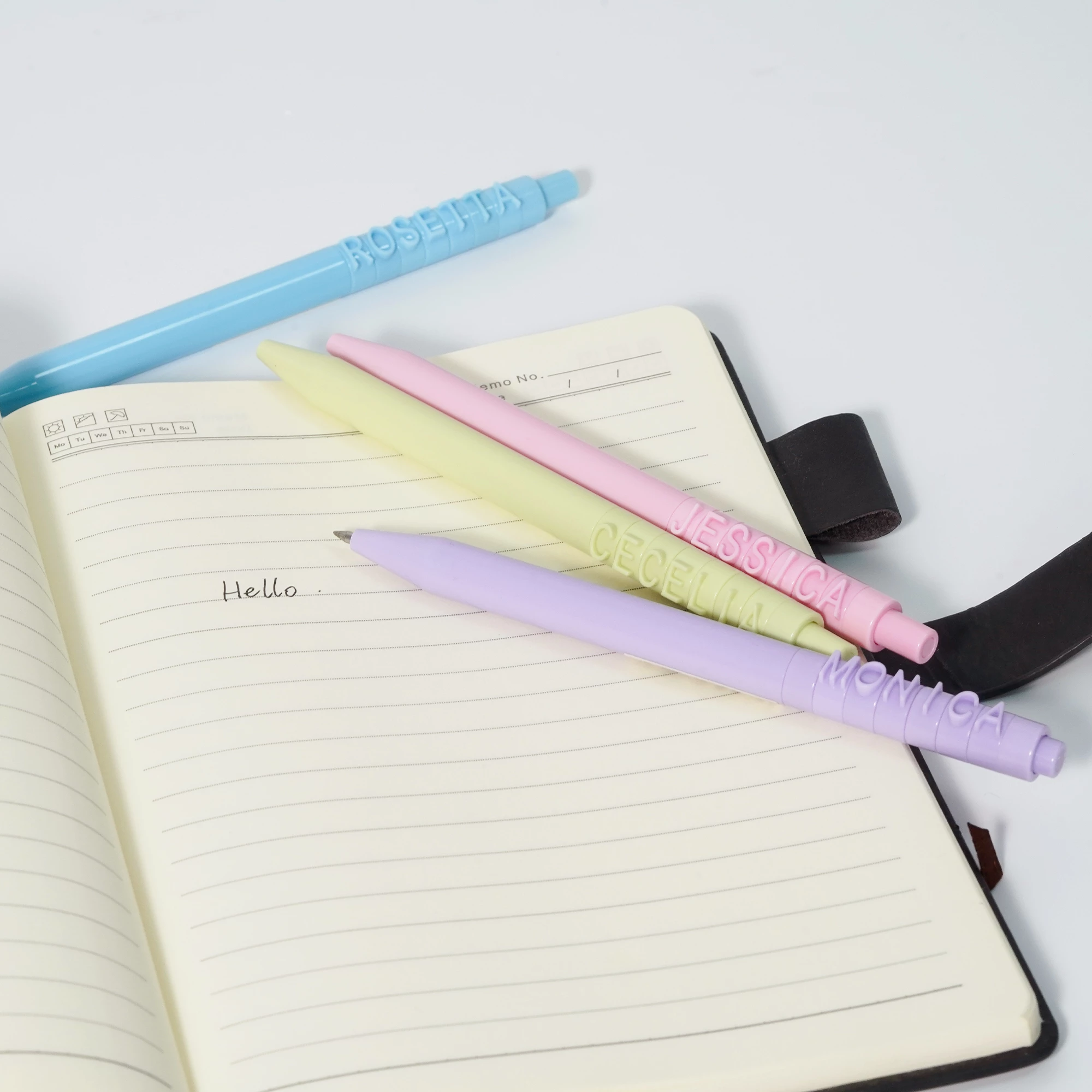 Personalized Name Text 6Pcs Multi-color 0.5mm Black Pens