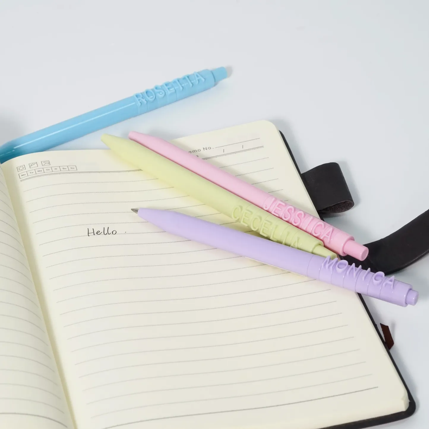 Personalized Name Text 6Pcs Multi-color 0.5mm Black Pens