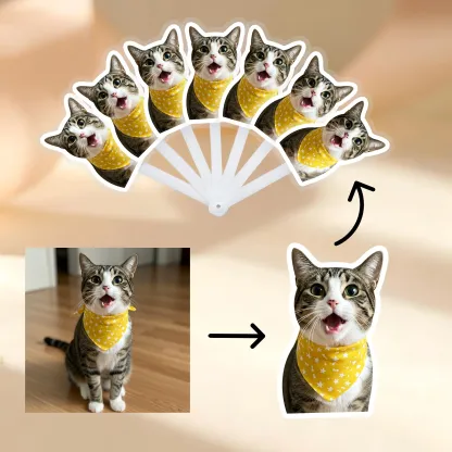 Custom Dog Cat Pet Foldable Handheld Fans