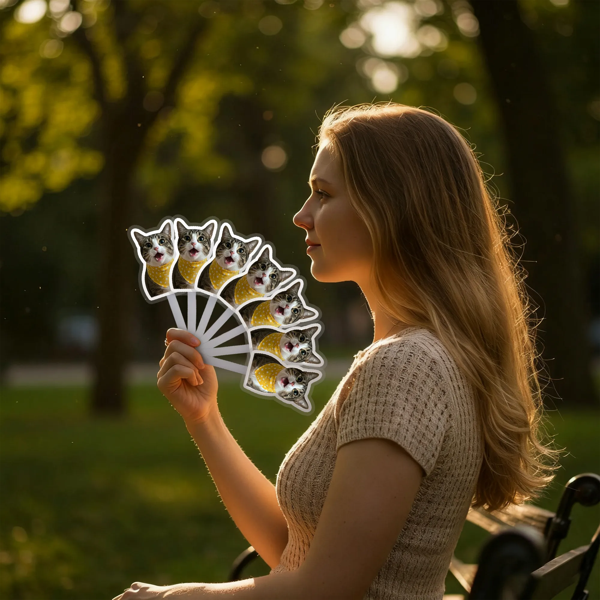 Custom Dog Cat Pet Foldable Handheld Fans