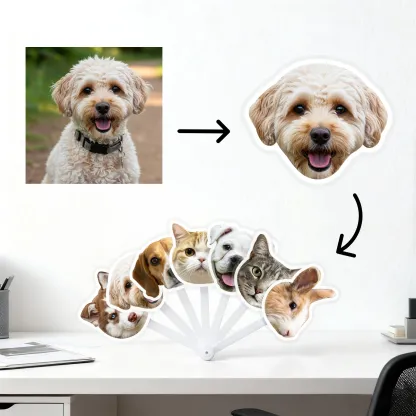 Custom 1-7 Pet Photo Foldable Handheld Fan