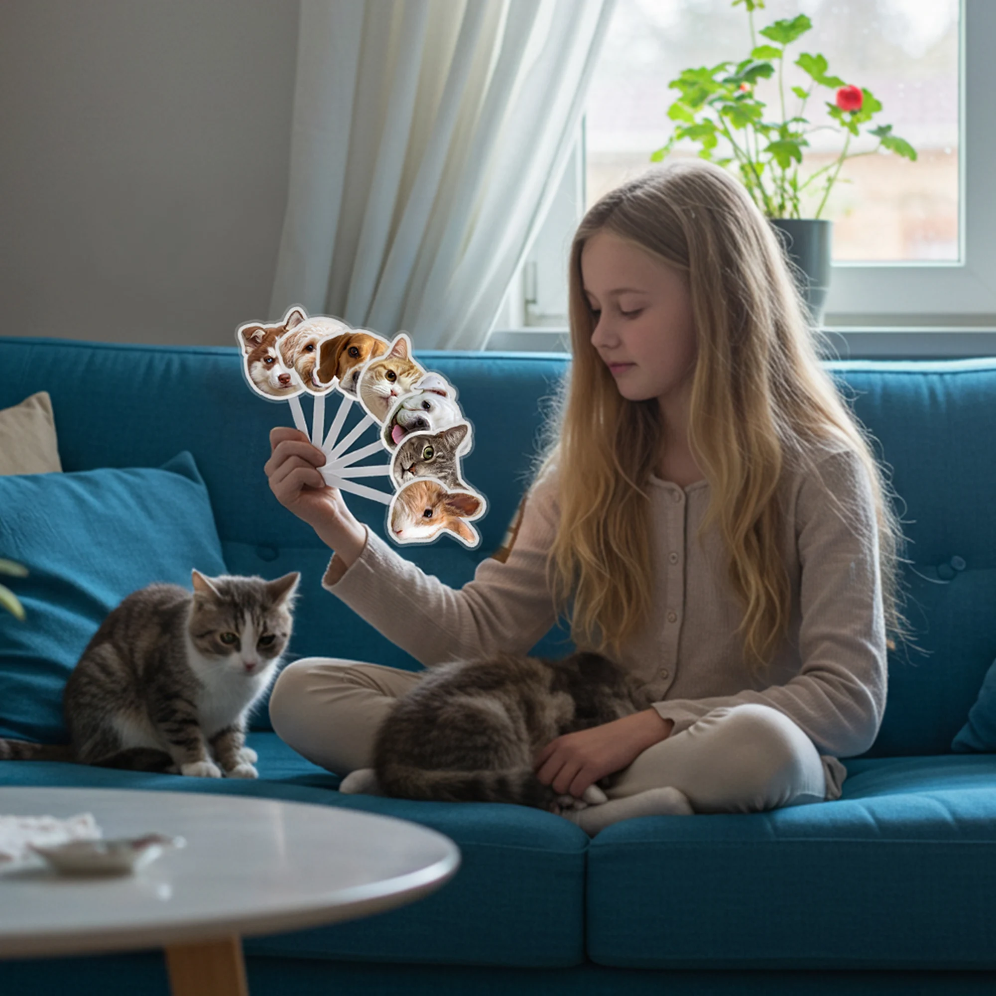 Custom 1-7 Pet Photo Foldable Handheld Fan