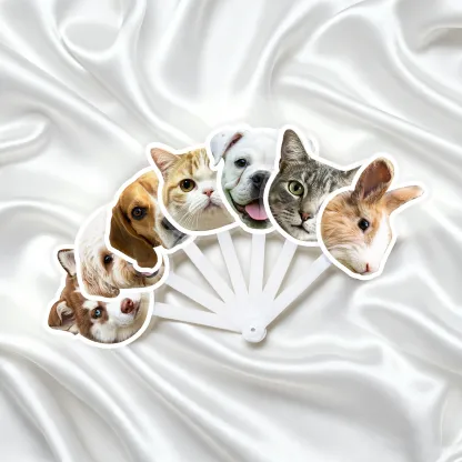 Custom 1-7 Pet Photo Foldable Handheld Fan
