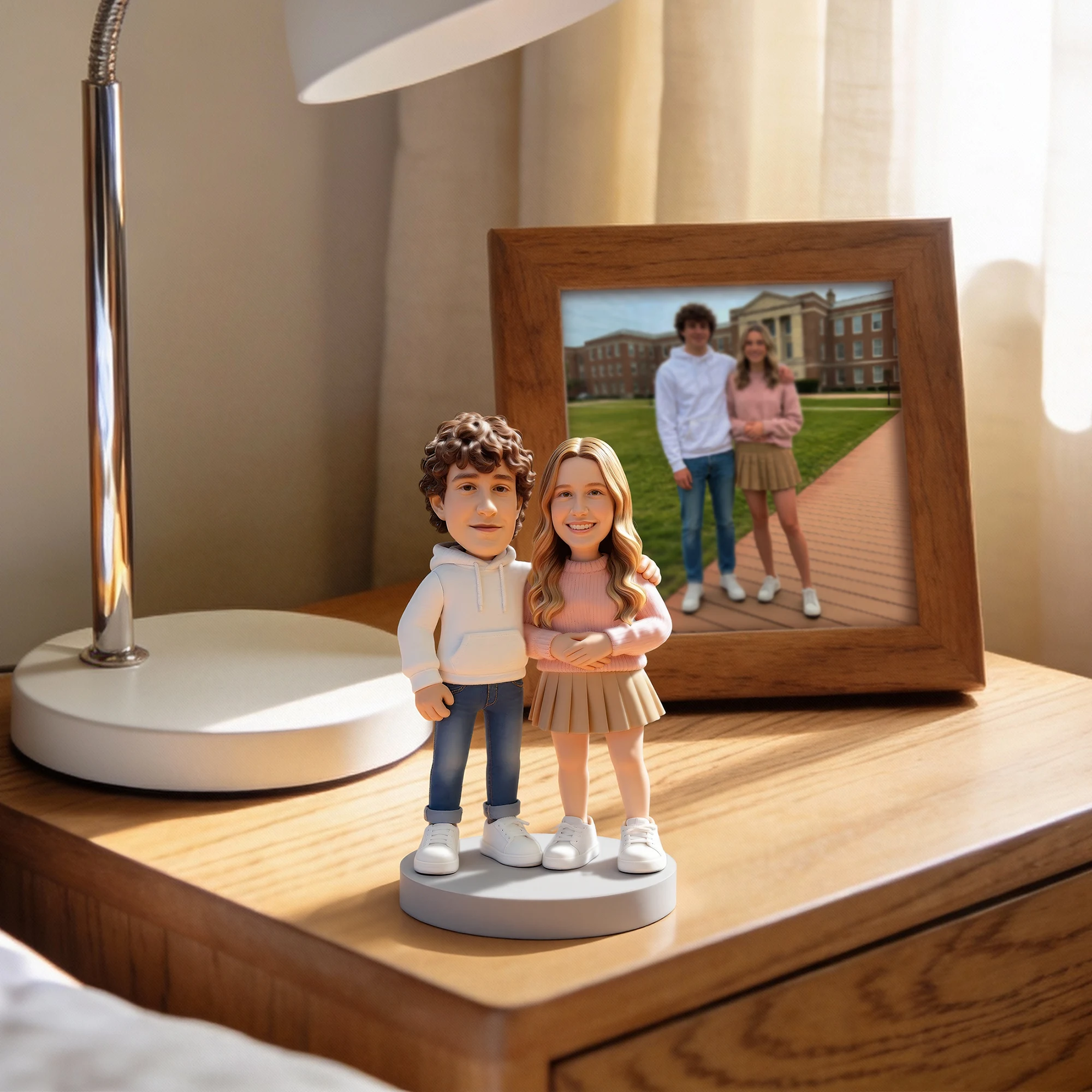 Custom Couple Highly Realistic Full-Color 3D Printed Chibi Figurine Valentine's Day Gift