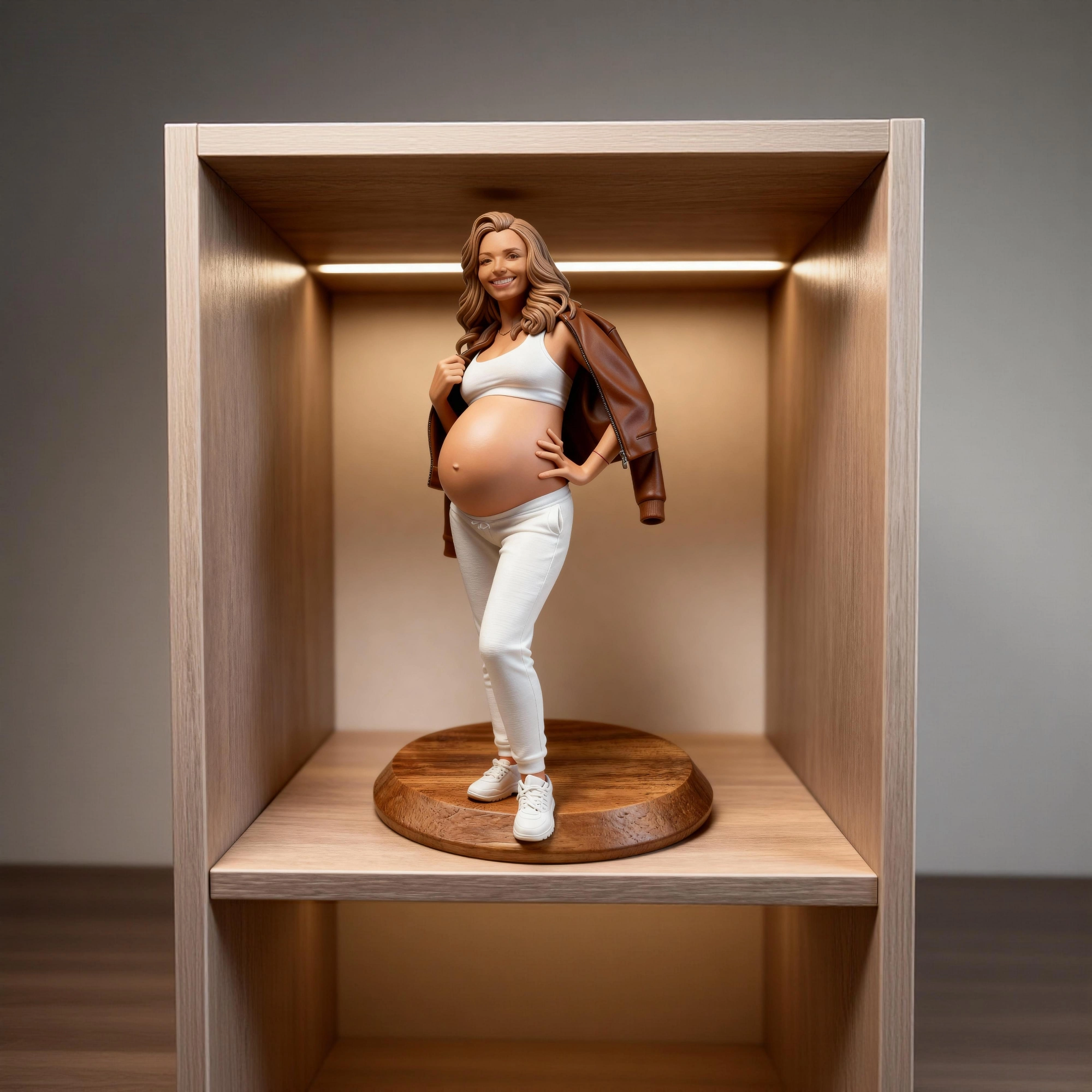 Personalized Highly Realistic Full-Color 3D Full Body Pregnant Mom Figurine
