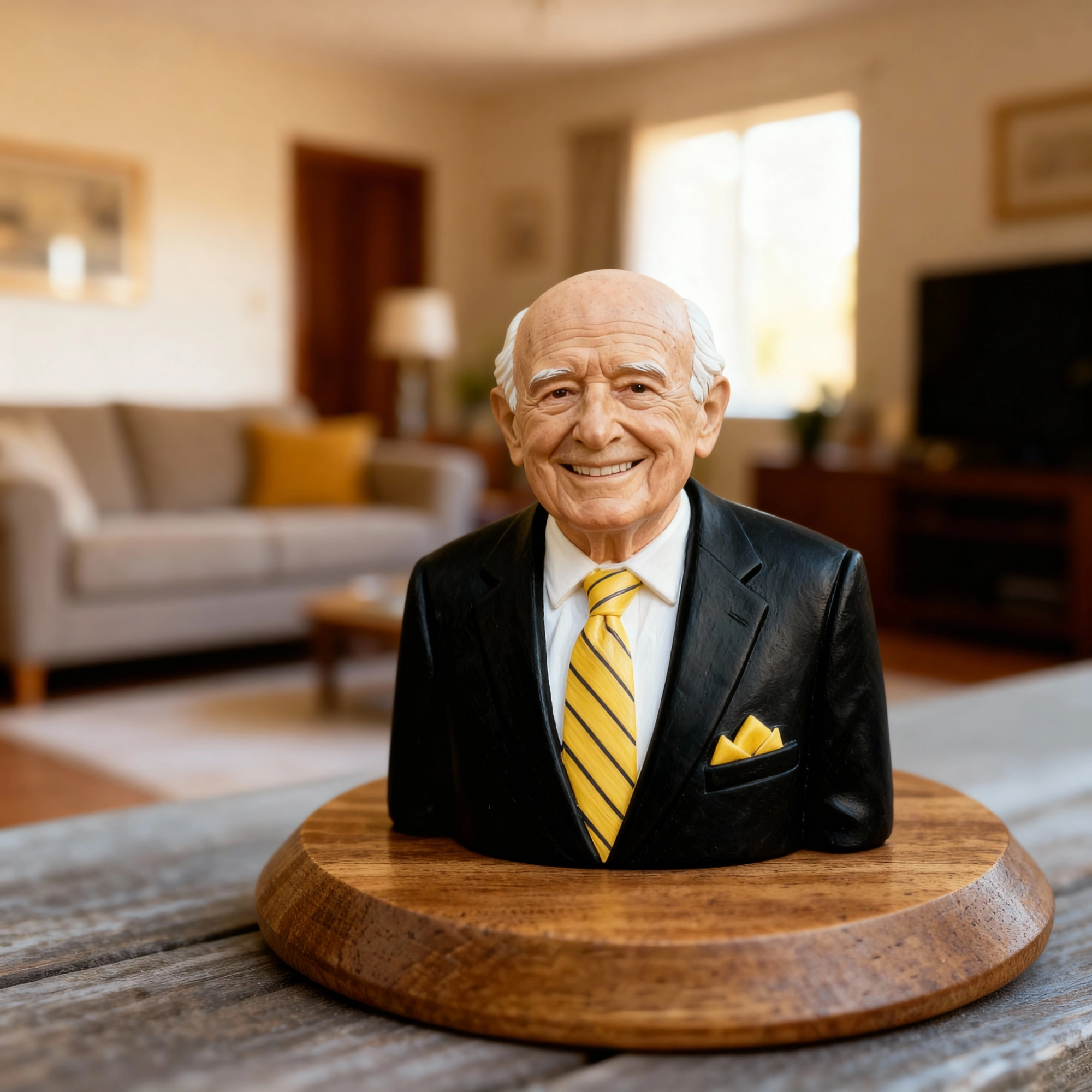 Personalized Highly Realistic Full-Color 3D Bust with Arms Memorial Figurine