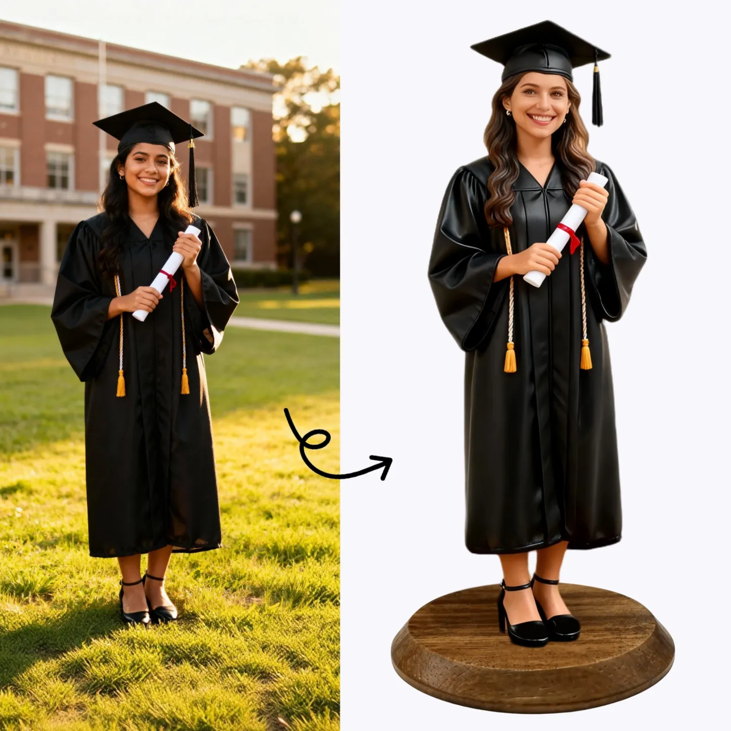 Personalized Highly Realistic Full-Color 3D Full Body Graduation Figurine