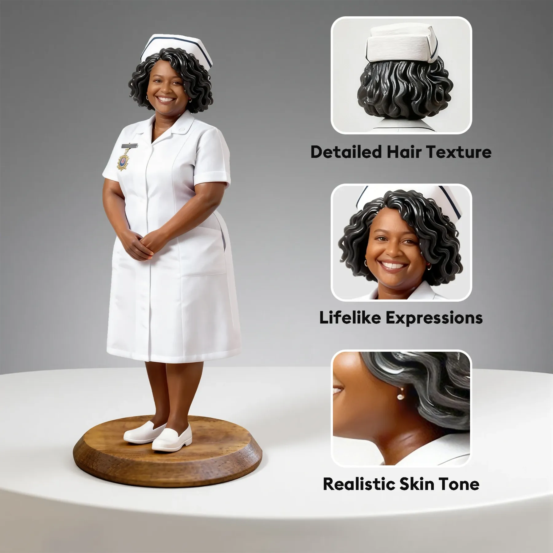 Personalized Highly Realistic Full-Color 3D Full Body Nurse Figurine