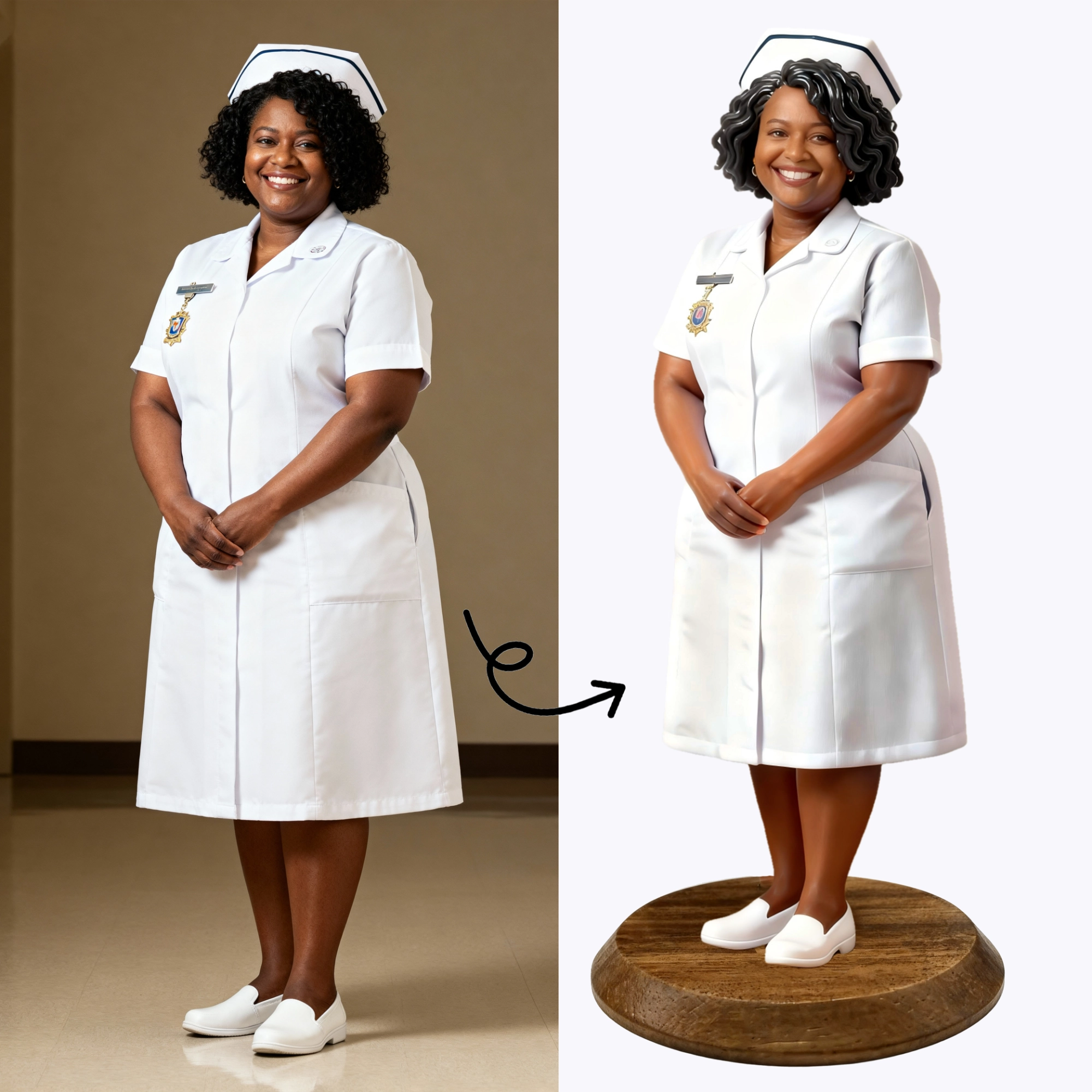 Personalized Highly Realistic Full-Color 3D Full Body Nurse Figurine
