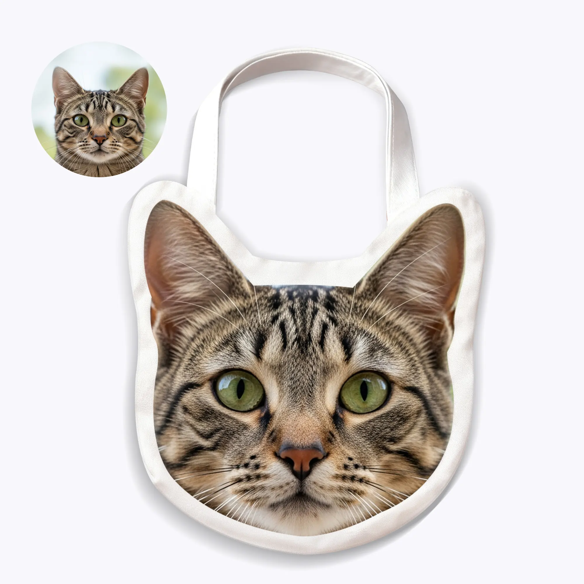 Custom Cat Dog Pet Face Photo Canvas Bag