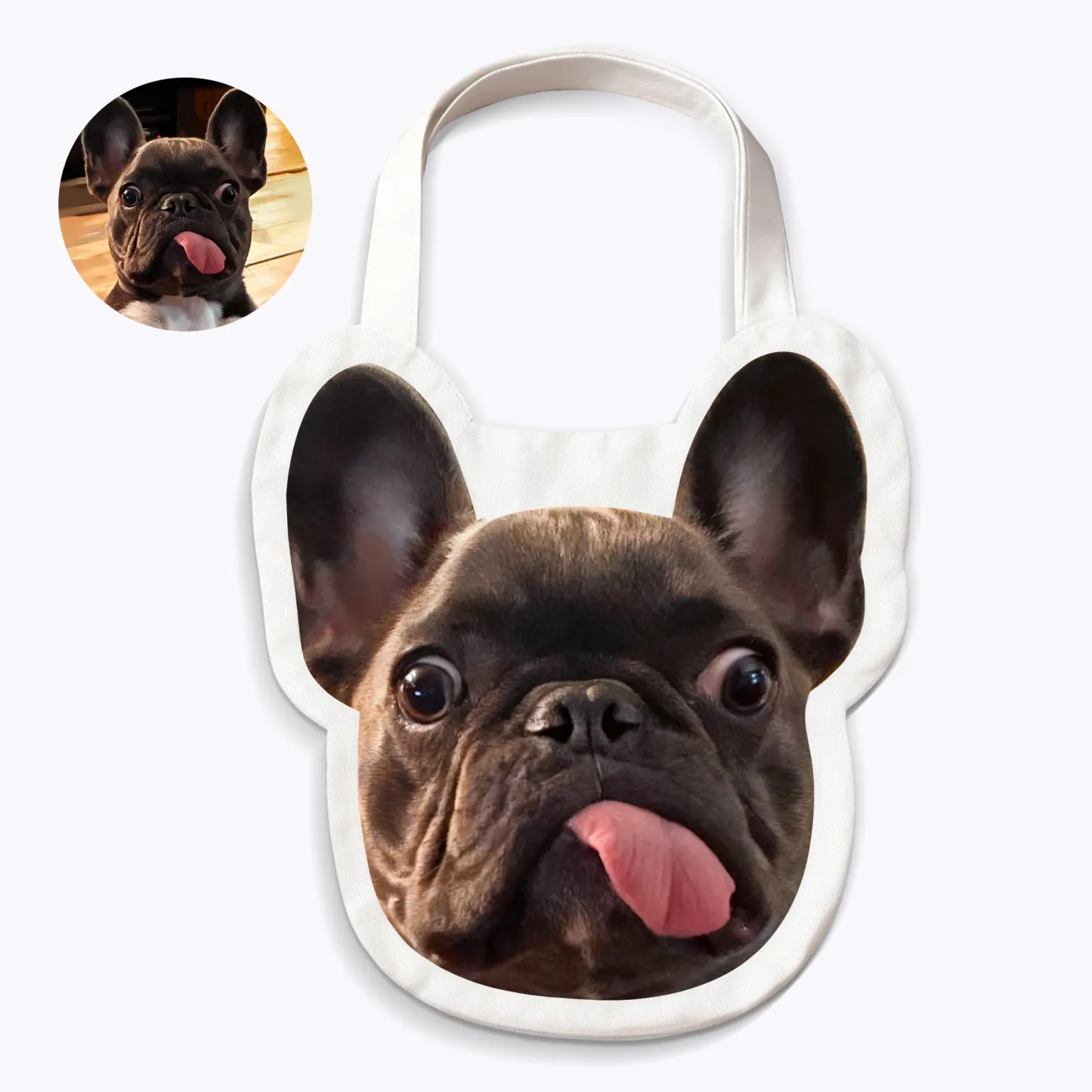 Custom Cat Dog Pet Face Photo Canvas Bag