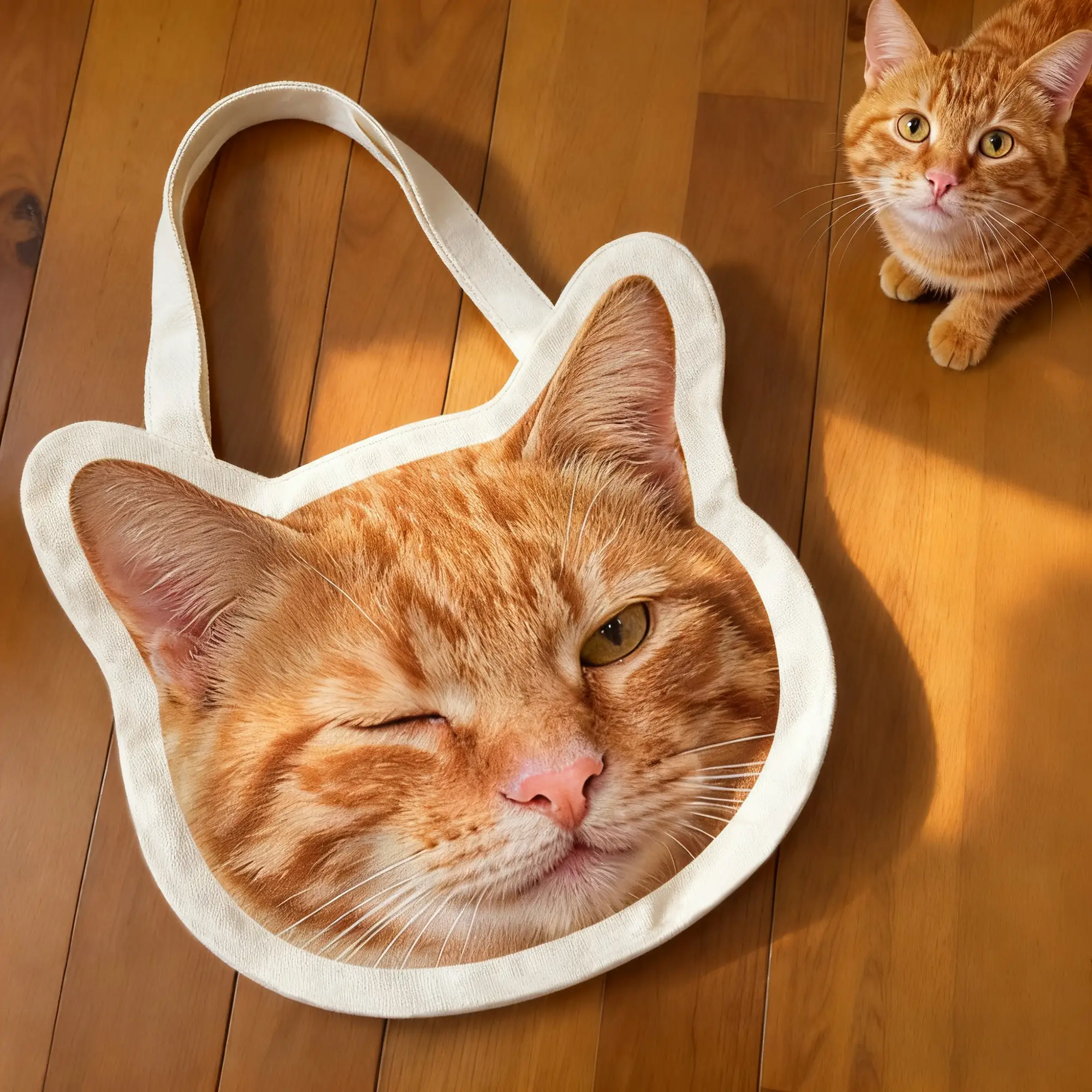 Custom Cat Dog Pet Face Photo Canvas Bag