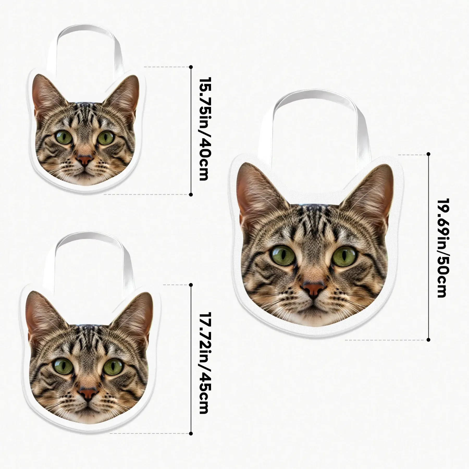 Custom Cat Dog Pet Face Photo Canvas Bag