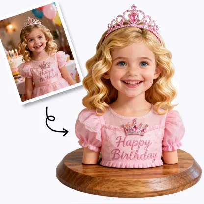 Personalized Highly Realistic Full-Color 3D Bust with Arms Figurine for Birthday Occasion