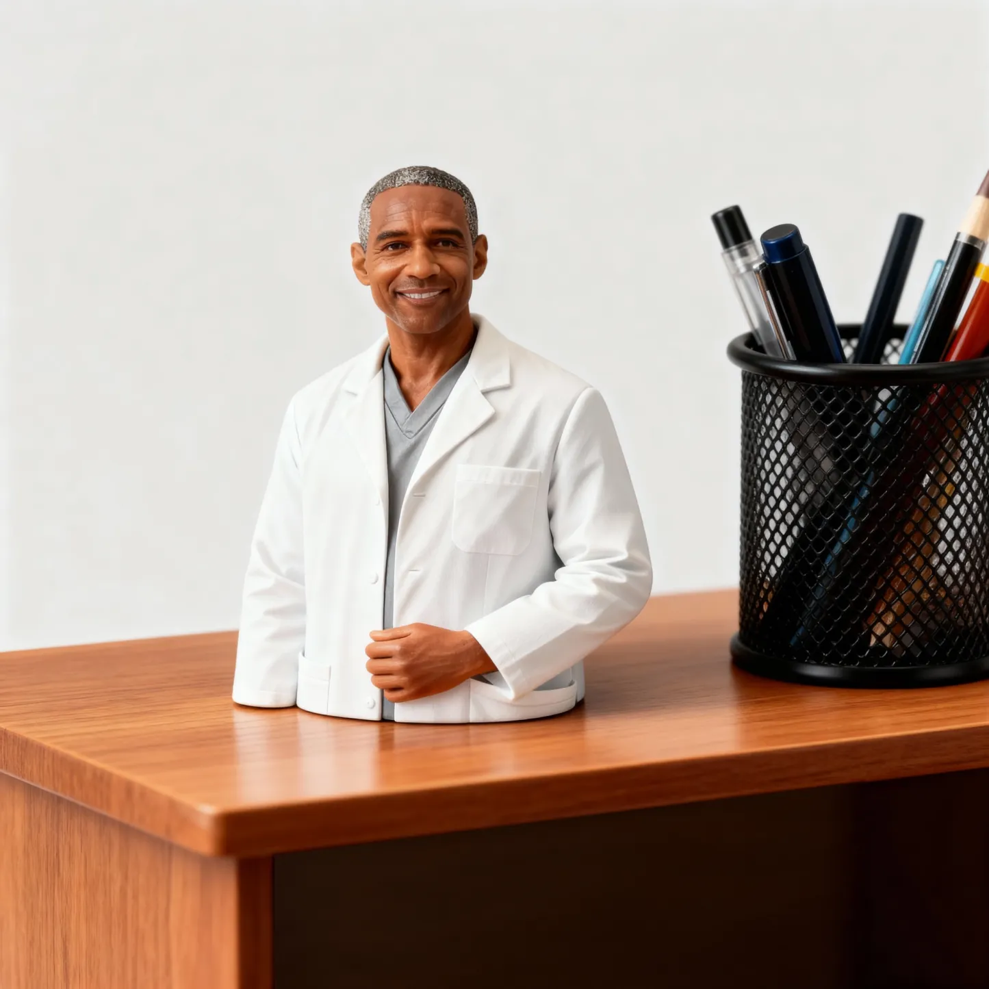 Personalized Highly Realistic Full-Color 3D Bust with Arms Doctor Figurine