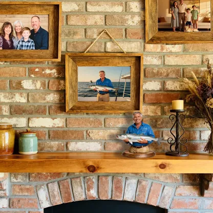 Personalized Highly Realistic Full-Color 3D Bust with Arms Fishing Enthusiast Figurine