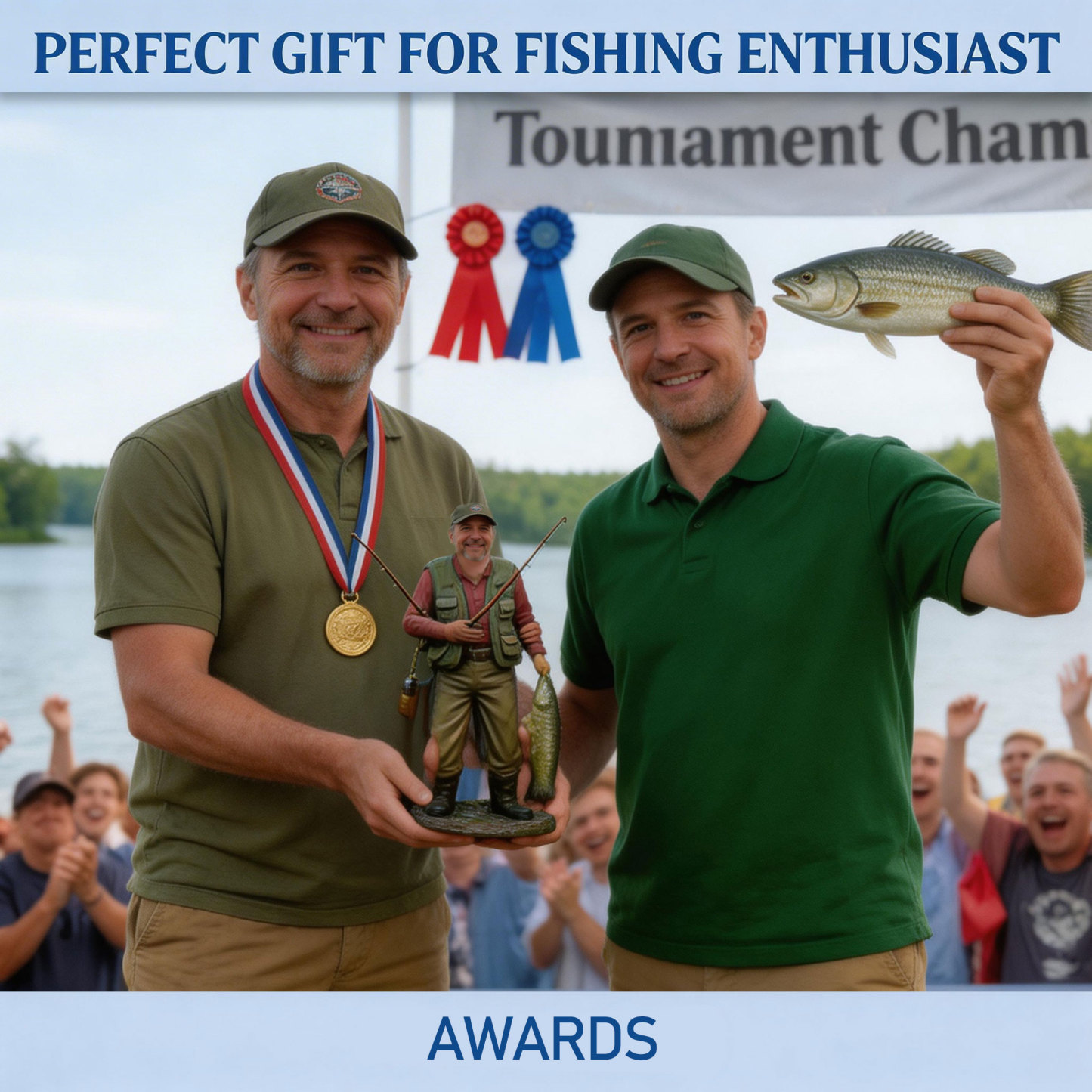 Personalized Highly Realistic Full-Color 3D Full Body Fishing Enthusiast Figurine