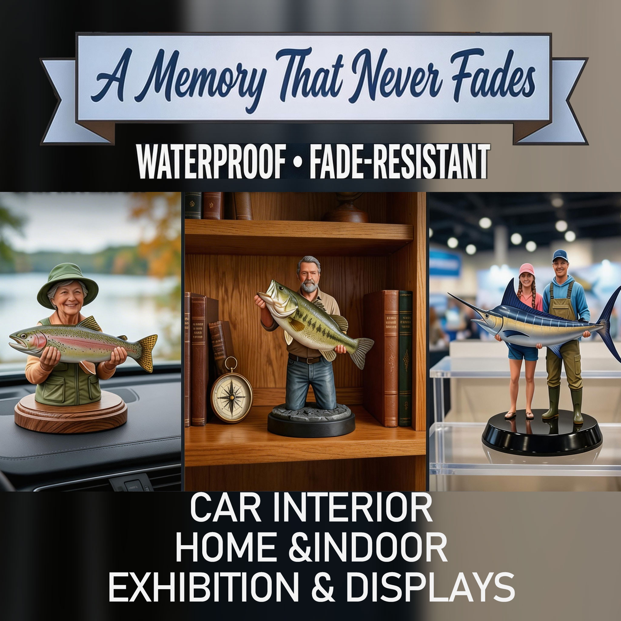 Personalized Highly Realistic Full-Color 3D Full Body Fishing Enthusiast Figurine