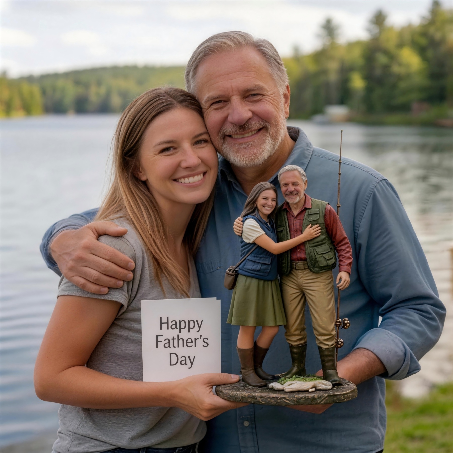 Personalized Highly Realistic Full-Color 3D Full Body Fishing Enthusiast Figurine