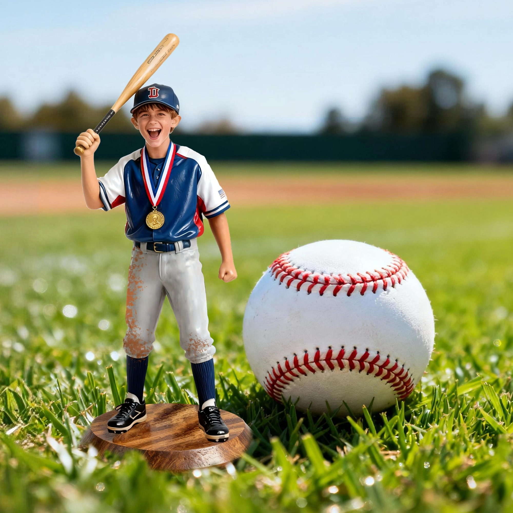 Personalized Highly Realistic Full-Color 3D Full Body Sports Figurine - Baseball,football,soccer,tennis,skiing,golf